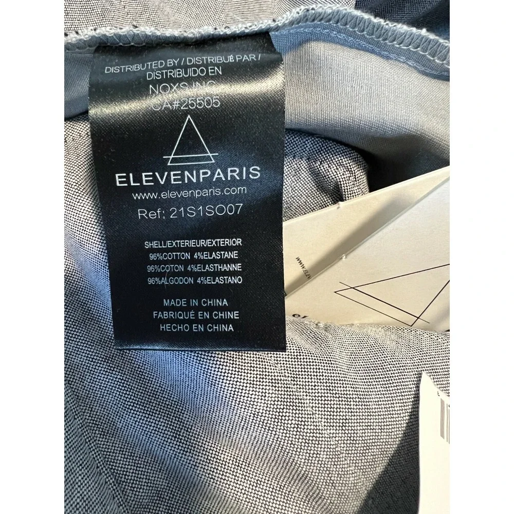 Eleven Paris Stretch Cotton Chino Shorts In Dawn Grey Men's size 32